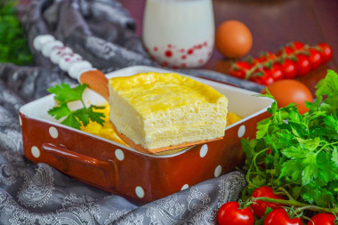 Омлет в духовке с молоком пышный как в детском саду