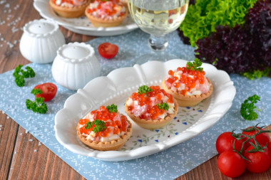 Царский салат в тарталетках закуска