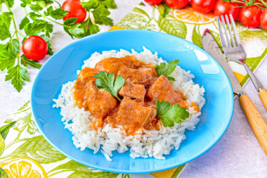 Гуляш из свинины как в советской столовой