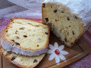 Кекс с изюмом в хлебопечке на дрожжах