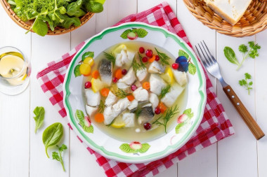 Заливное из судака с желатином