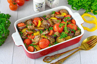 Мясо с овощами в аэрогриле