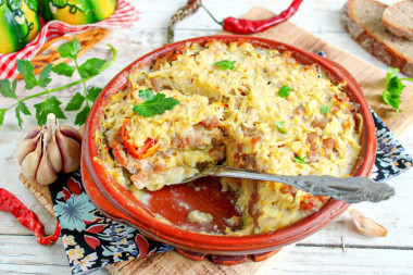 Запеканка из кабачков с фаршем в духовке