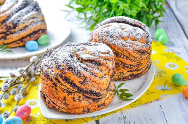 Кулич пасхальный с маком краффин