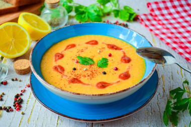 Крем суп из красной чечевицы