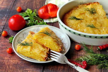 Картофельная запеканка в микроволновке