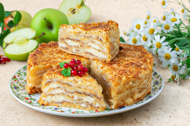 Насыпной пирог три стакана с яблоками