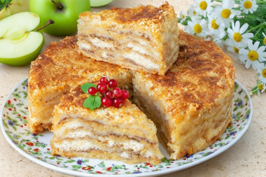 Насыпной пирог три стакана с яблоками