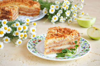 Насыпной пирог три стакана с яблоками