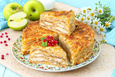 Насыпной пирог три стакана с яблоками