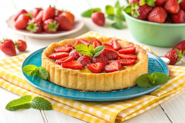 Тирольский пирог с клубникой