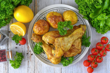 Хрустящие куриные голени в аэрогриле