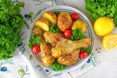 Хрустящие куриные голени в аэрогриле