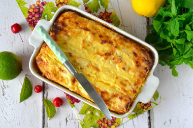 Пирог из лаваша с творогом в духовке