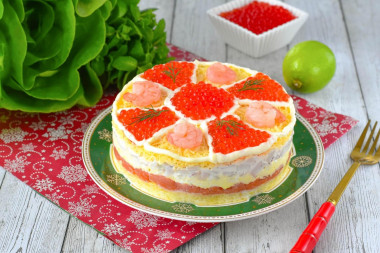 Салат Царский с красной рыбой