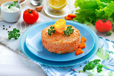 Салат Рыжик с морковью и сыром классический
