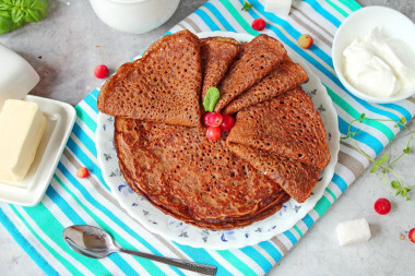 Блины на молоке с какао