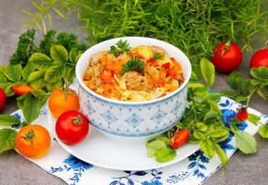 Лагман лапша с индейкой и овощами