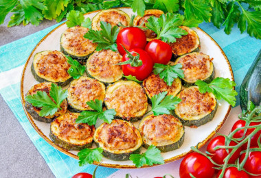 Кабачки с фаршем на сковороде кружочками