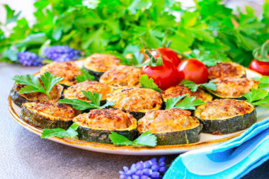 Кабачки с фаршем на сковороде кружочками