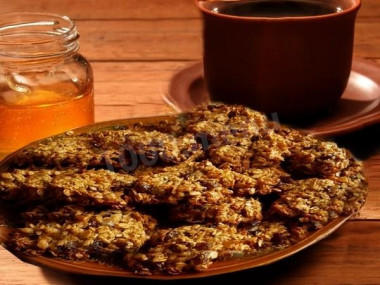 Печенье на кефире из овсяных хлопьев с медом