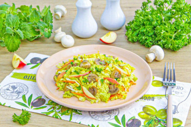Салат капуста с грибами