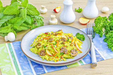 Салат капуста с грибами