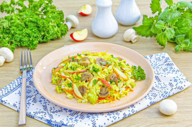 Салат капуста с грибами