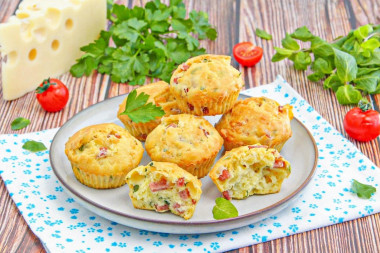 Маффины с ветчиной и сыром