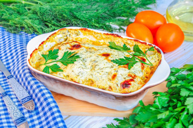 Мясо в сметане с сыром