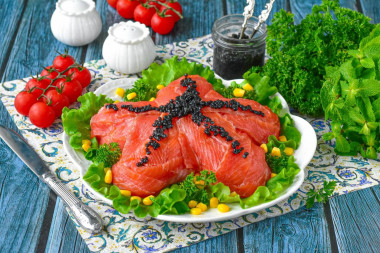 Салат Морская звезда с красной рыбой