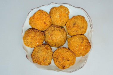 Жареные Онигири с курицей в панировке