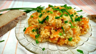 Постная каша из пшенки с морковью и луком в мультиварке