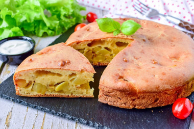 Заливной пирог с картошкой в духовке