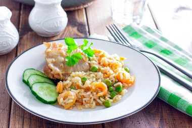 Курица с креветками