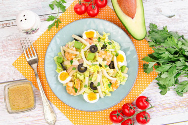 ПП салат с кальмаром