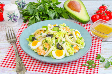 ПП салат с кальмаром