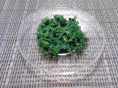 Рецепт - Салат Восторг с малосольным огурцом - Шаг 6 -  Укроп мелко шинкуем.