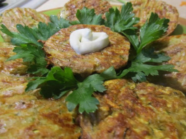 Оладьи из кабачков без муки с сыром в духовке
