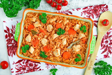 Капуста с индейкой в духовке