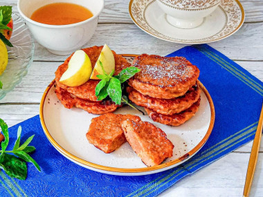 Веганские постные оладьи с яблоками без яиц