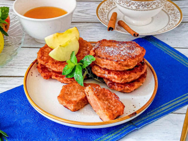 Веганские постные оладьи с яблоками без яиц