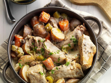 Свиные рёбра с овощами