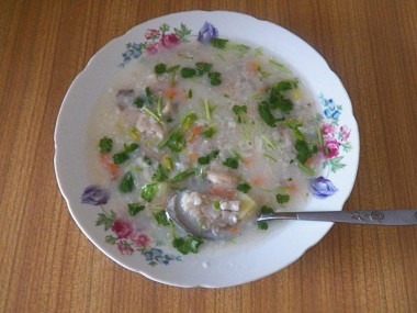 Суп с луком картошкой морковью грибной с рисом