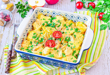 Картошка с яблоками в духовке