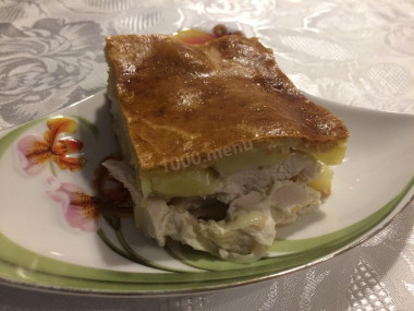 Куринный пирог с картошкой и майонезом