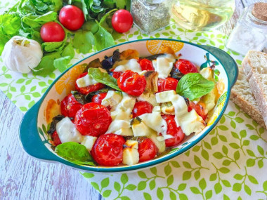 Помидоры черри в духовке  с сыром