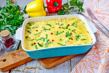 Запеканка из кабачков с курицей в духовке с сыром