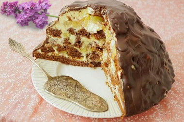 Торт ананасовый с орехом грецким