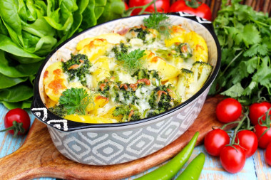 Картошка с брокколи в духовке